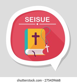 bible flat icon with long shadow,eps10