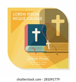 bible flat icon with long shadow,eps10