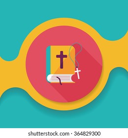 bible flat icon with long shadow,eps10
