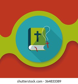 bible flat icon with long shadow,eps10