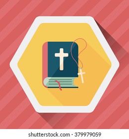 bible flat icon with long shadow,eps10