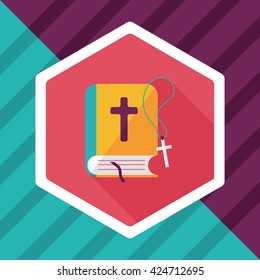 bible flat icon with long shadow,eps10