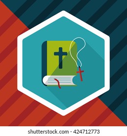 bible flat icon with long shadow,eps10