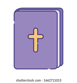bible flat style icon design, Religion culture belief religious faith god spiritual meditation and traditional theme Vector illustration