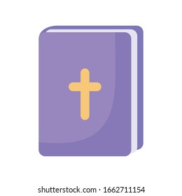 bible flat style icon design, Religion culture belief religious faith god spiritual meditation and traditional theme Vector illustration