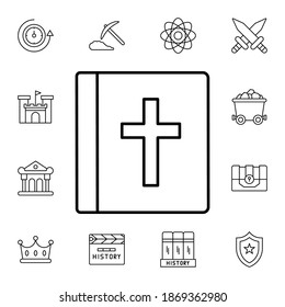 Icono bíblico de vector plano en el paquete de historial