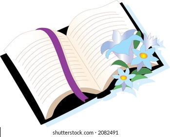 Bible with flowers