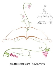 Bible with grapevine growing out of it. Vector