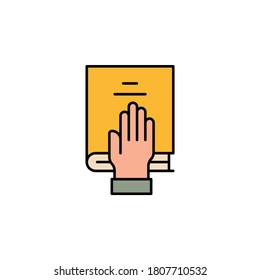 bible, hand, death outline icon. detailed set of death illustrations icons. can be used for web, logo, mobile app, UI, UX