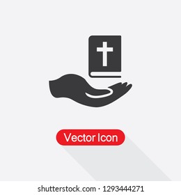 Bible In The Hand Icon Vector Illustration Eps10