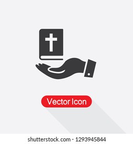 Bible In The Hand Icon Vector Illustration Eps10