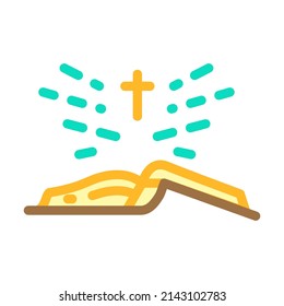 bible holy book color icon vector. bible holy book sign. isolated symbol illustration