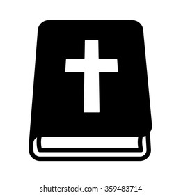 Bible holy book with cross flat vector icon for apps and websites