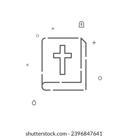 Bible, holy scripture simple vector line icon. Symbol, pictogram, sign isolated on white background. Editable stroke. Adjust line weight.