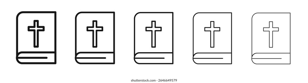Bible icon black and white vector sign