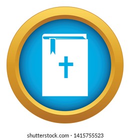 Bible icon blue vector isolated on white background for any design