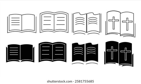 Bible icon, Closed book with Cross, eps 10 Isolated on white background Vector illustration.