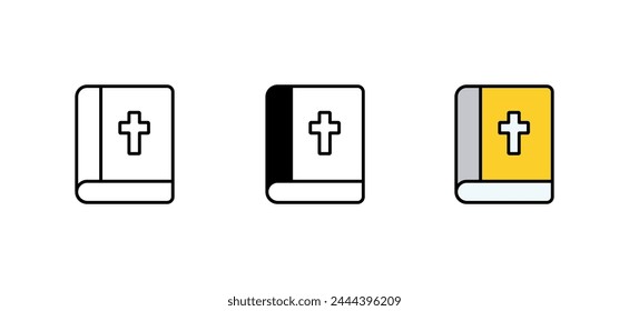 Bibel-Icon-Design mit weißem Hintergrund Stock Illustration