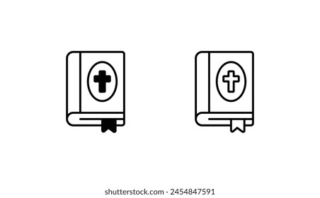 Diseño de icono de la Biblia con fondo blanco ilustración de stock
