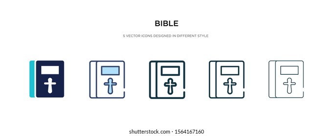 bible icon in different style vector illustration. two colored and black bible vector icons designed in filled, outline, line and stroke style can be used for web, mobile, ui