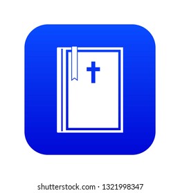 Bible icon digital blue for any design isolated on white vector illustration