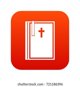 Bible icon digital red for any design isolated on white vector illustration