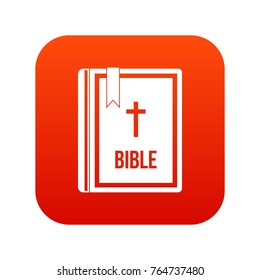 Bible icon digital red for any design isolated on white vector illustration