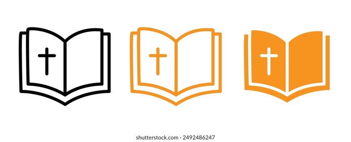 bible icon flat editable icon mark set.