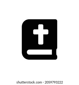 Icono de la Biblia. Diseño de estilo plano aislado en un fondo blanco. Ilustración del vector