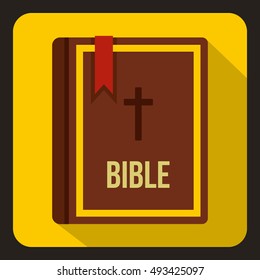 Bible icon in flat style on a white background vector illustration