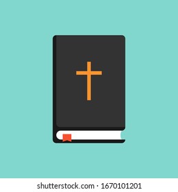 Bible icon flat style. Word of God