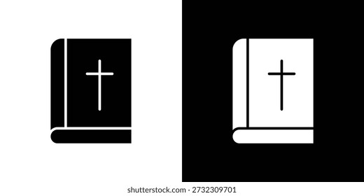 Icono de la Biblia Ilustración vectorial plana. Símbolos negros simples