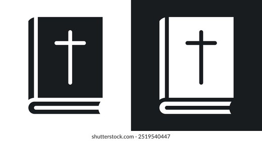 Bible icon icons in black and white filled style