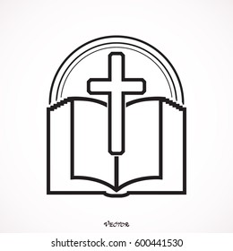 bible Icon isolated on background. Modern flat pictogram, business, marketing, internet concept. Trendy Simple vector symbol for web site design or button to mobile app. Logo illustration