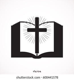bible Icon isolated on background. Modern flat pictogram, business, marketing, internet concept. Trendy Simple vector symbol for web site design or button to mobile app. Logo illustration