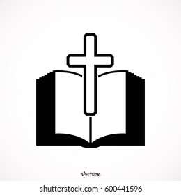 bible Icon isolated on background. Modern flat pictogram, business, marketing, internet concept. Trendy Simple vector symbol for web site design or button to mobile app. Logo illustration