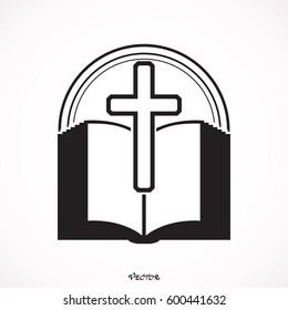 bible Icon isolated on background. Modern flat pictogram, business, marketing, internet concept. Trendy Simple vector symbol for web site design or button to mobile app. Logo illustration