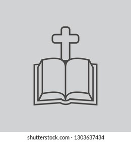 Bible icon isolated sign symbol and flat style for app, web and digital design. Vector illustration.