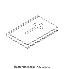 Bible icon, isometric 3d