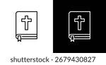 Bible icon line for web, mobile and infographics.