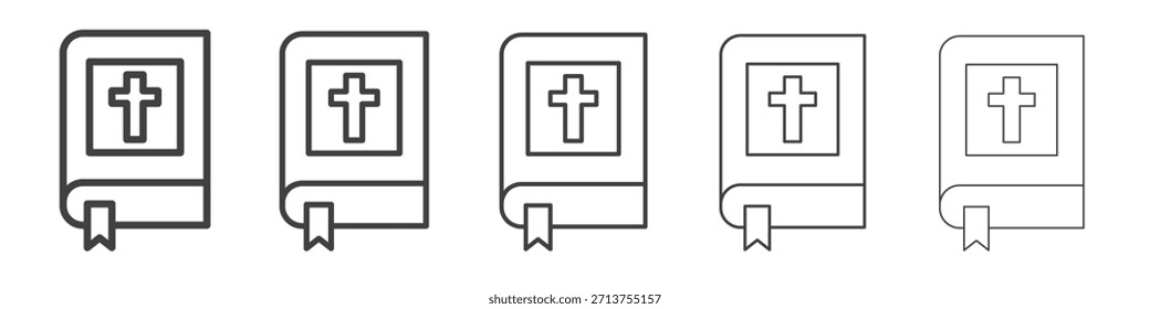 Bible icon in linear strokes concept