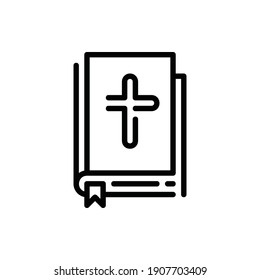 Bible Icon Logo Illustration Vector Isolated. Christ and Easter Icon-Set. Suitable for Web Design, Logo, App, and UI. Editable Stroke and Pixel Perfect. EPS 10.