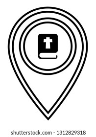 bible icon and map pin. logo concept. Designed for your web site design, logo, app, UI