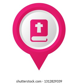 bible icon and map pin. logo concept. Designed for your web site design, logo, app, UI