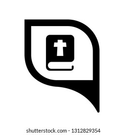 bible icon and map pin. logo concept. Designed for your web site design, logo, app, UI
