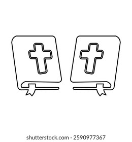 bible icon on white background, vector illustration