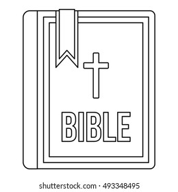 Bible icon in outline style on a white background vector illustration