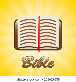 bible icon over yellow background. vector illustration