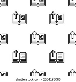 bible icon pattern. Seamless bible pattern on white background.