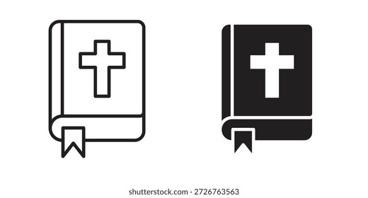 Bible icon set. minimal logotype web element pack.